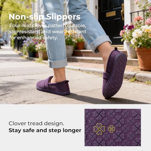 Image of HomeTop Women's Comfy Loafer Slippers Memory Foam Non-slip House Shoes