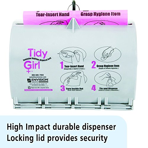 Stout By Envision - Tgud-P-V2 Stout By Envision Sto-Tgud-P Tidygirl Feminine Hygiene Disposal Bag Dispenser, Durable, Easy To Fill, Install, And Clean, Plastic, Gray #TOP1
