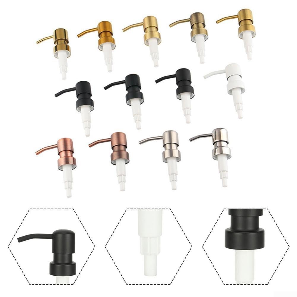 Dispenser Pump Head, Stainless Steel Soap Dispenser Pump Replacement for Push Type Lotion Liquid Bottle(White)