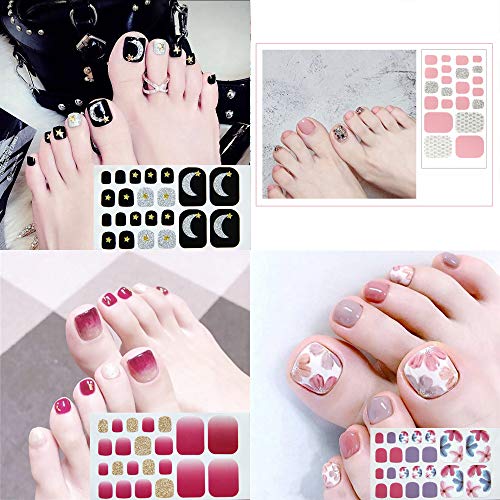 Silpecwee 20 Sheets Adhesive Toenail Polish Wraps Stickers Flower Marbling Nail Strips Decals Manicure Accessories For Women 1Pc Nail File #TOP3