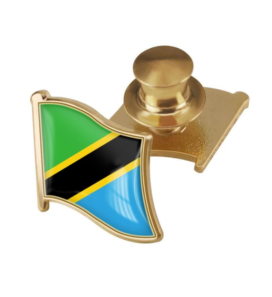 vmcoatdu Country Flag Backs Locking Pin Keepers Locking Clasp Pin Badge International Travel Brooch Metal Alloy Souvenir Pin 0.75x0.7 Inch Small Pin