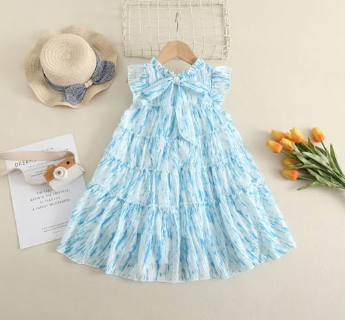 Toddler Girls Summer Chiffon Dress Sleeveless Flowy Swing Party Dresses Size 2-8T2