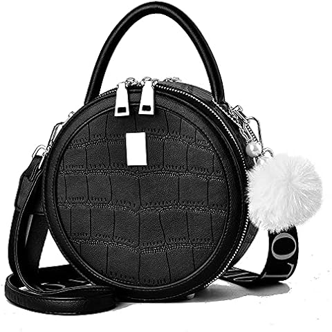 Small Circular Crossbody Purse for Teen Girls, Leather Shoulder Bag for Women, Fashion Handbag Upgrade Cover