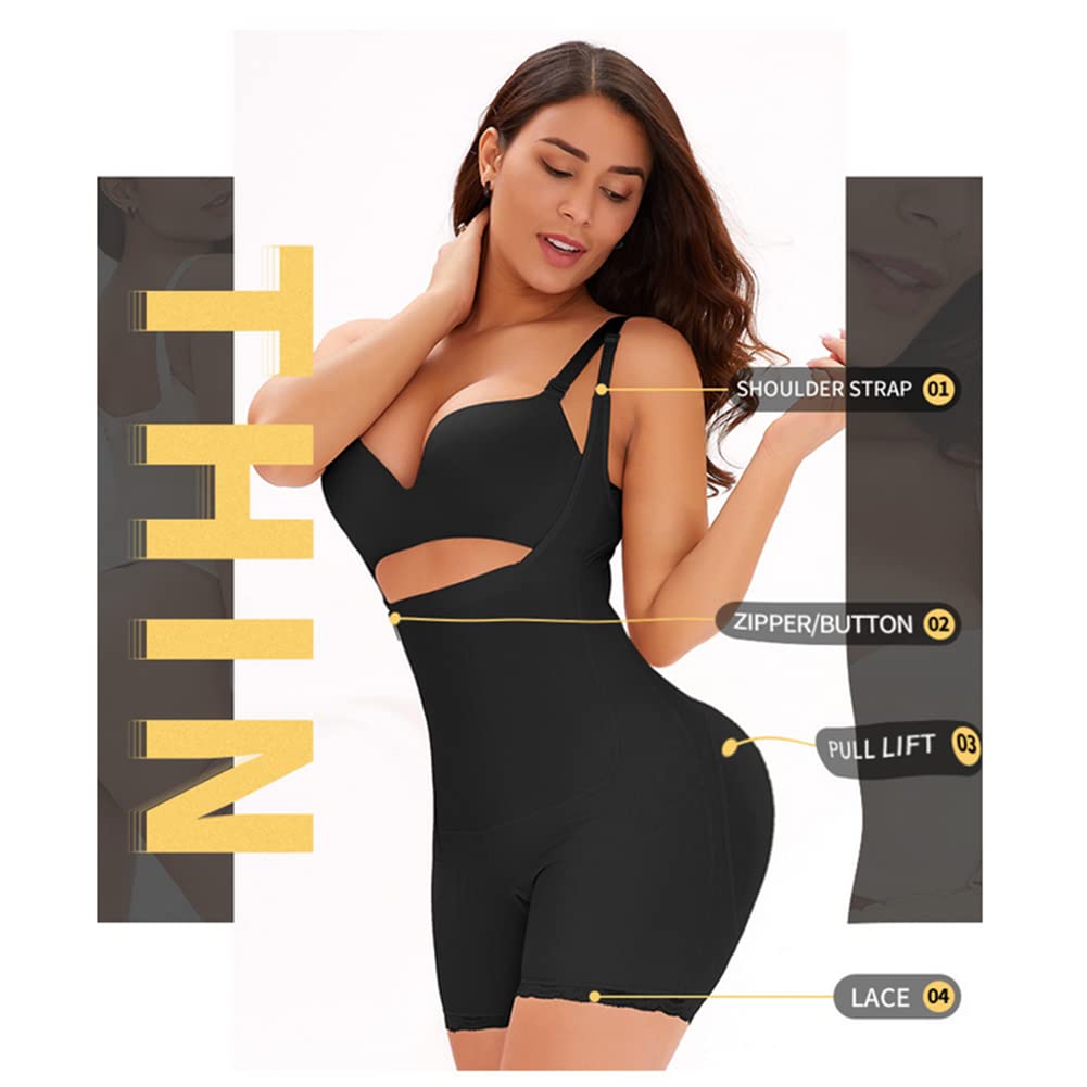 Body o wysokim stopniu kompresji, unoszące pośladki, modelujące sylwetkę, bielizna modelująca brzuch dla kobiet(Czarny-XX-Duży