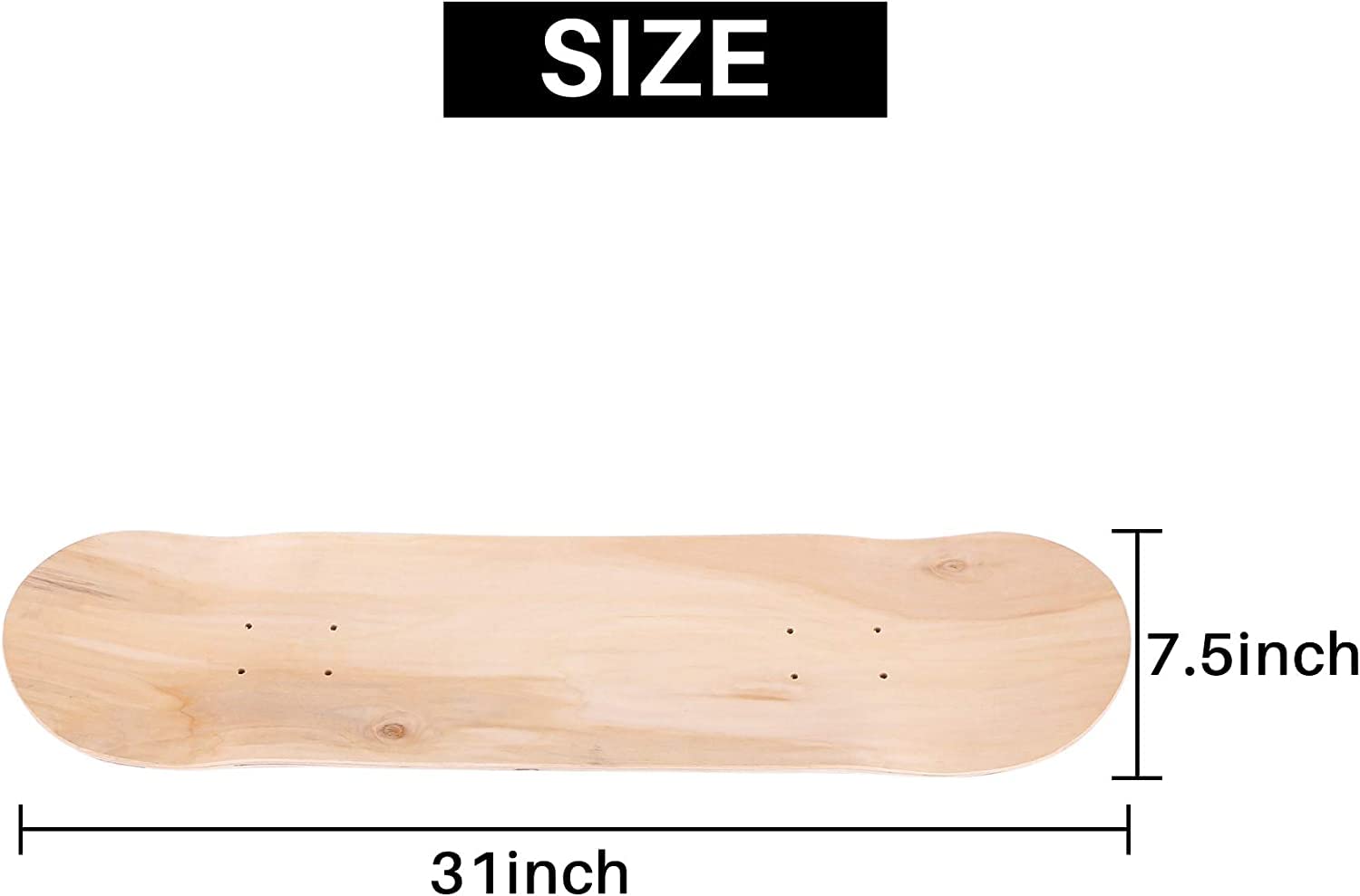 8 8 couches d'érable vierge double concave skateboards naturel planche à roulettes table érable