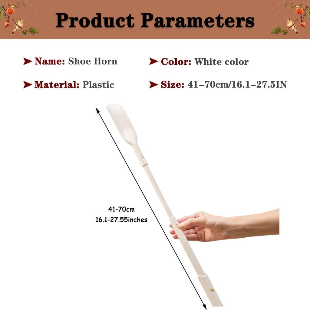 Calzador, Cuerno for Zapatos for Mujer, retráctil y liviano, Cuchara for fácil de Guardar con Lazo for Colgar, ayudante Compacto for Viaje, for zapatería, 41 70 cm * 2