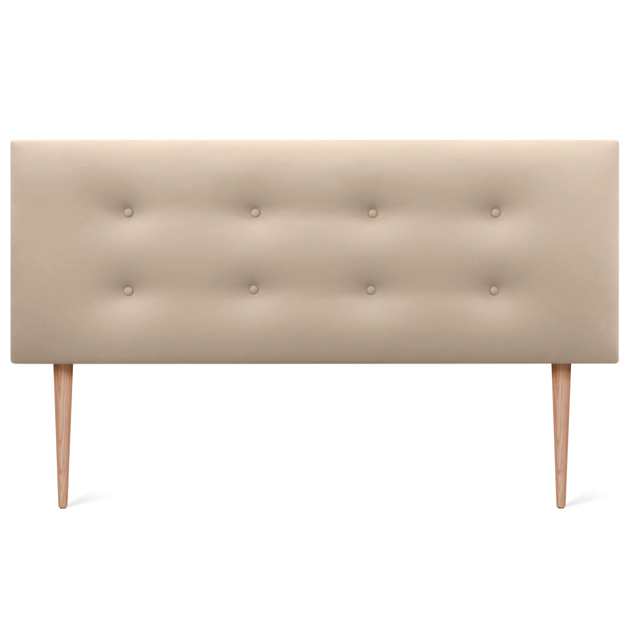 DHOME Testiera in Similpelle o Tessuto AQUALINE Pro con 2 file di Bottoni e Gambe Testiera Imbottita per Letto di Lusso (160x105cm con gambe (Letti 150/160), Similpelle Beige)