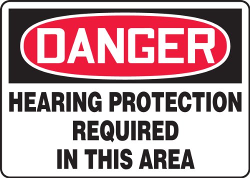 Danger Hearing Protection Required Accuform Accu-Shield 7x10