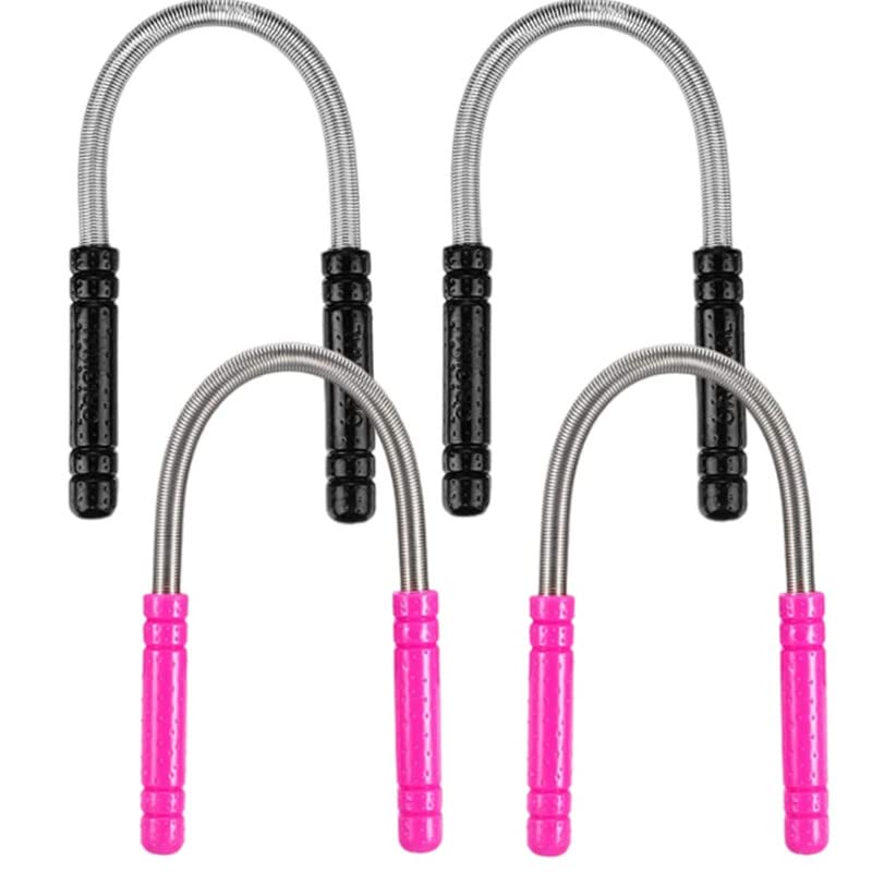 4 Pieces Facial Hair Remover Spring Eyebrow Face Epilator Threading Tool Remove Hair from Upper Lip,Chin,Cheeks and Neck for Women Girls Beauty Tool for Women Black