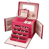 Yihao Large-Capacity Jewelry Box, Five-Layer Leather Makeup Storage Box, Jewelry Multi-Layer Travel