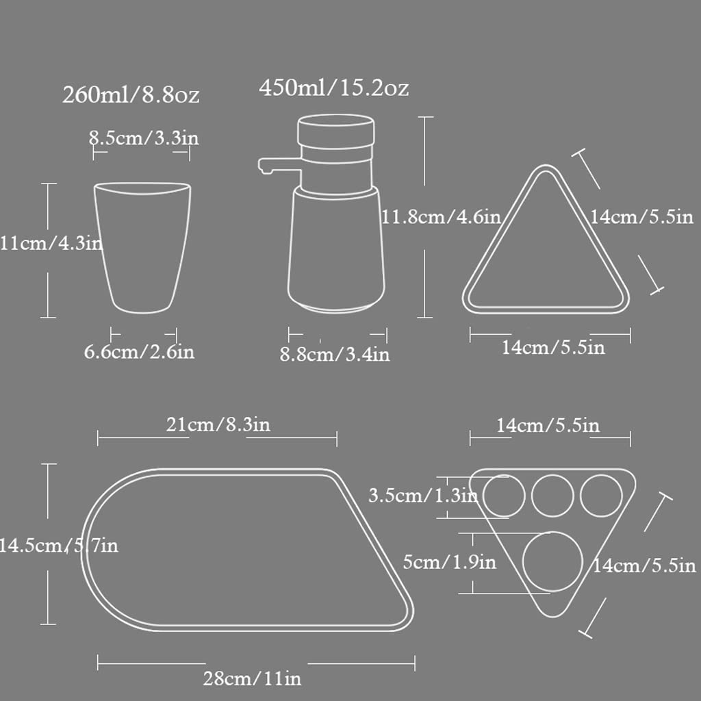 Klassischer Seifenspender, Keramik, Badezimmer-Accessoires-Set, Seifenpumpe, handgefertigt, gepresst, Lotionspender, 450 ml/15,2 oz, 380 ml/12,8 oz