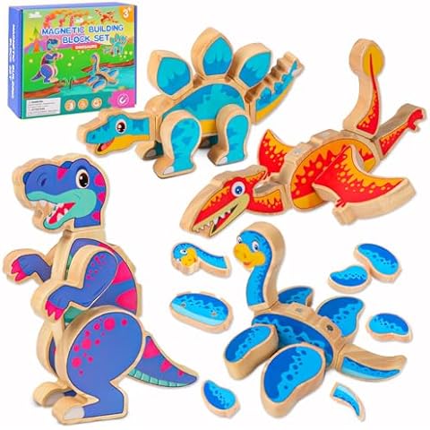 Dinosaur Building Blocks Magnetic Playset Cover