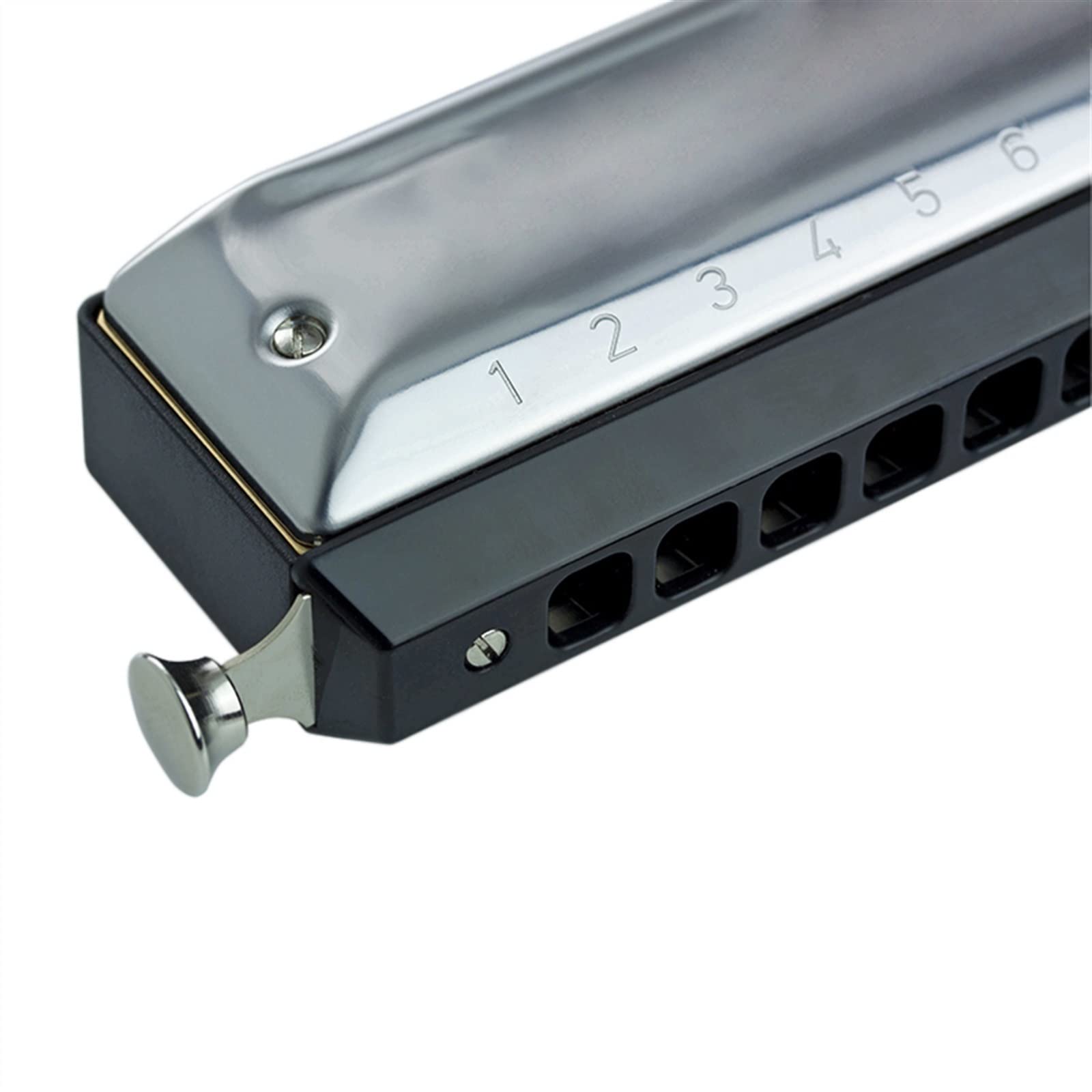 Armonica Cromatica Professionale 12 Fori Chiave di C Bocca Organo ABS Pettine Copertura in Acciaio Inox Armonica per Principianti
