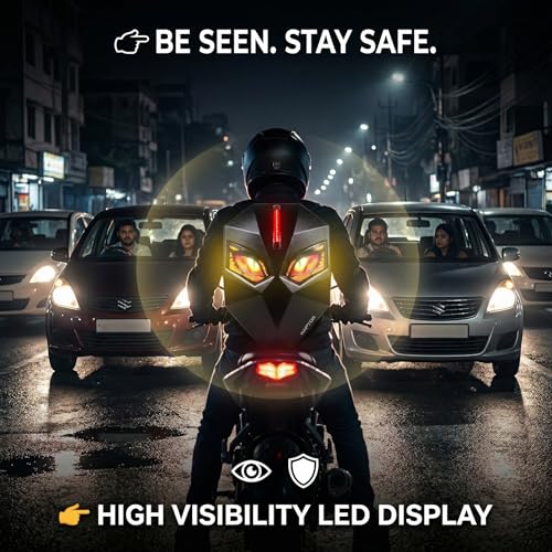 Image of MORPH RAPTOR VYRO Smart LED Backpack with App-Controlled RGB Eye Display | Hard Shell Anti-Theft Laptop Backpack for Riders & Gamers | USB Powered (Power Bank Not Included)