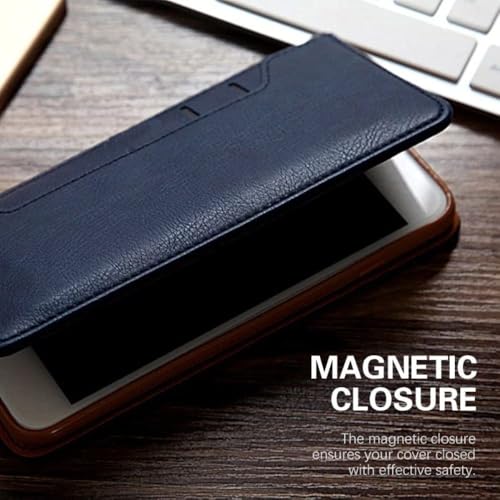 Image of ClickCase for Oppo Reno 14 5G Flipper Series Leather Wallet Flip Case Kick Stand with Magnetic Closure Flip Cover for Oppo Reno 14 5G (Blue)