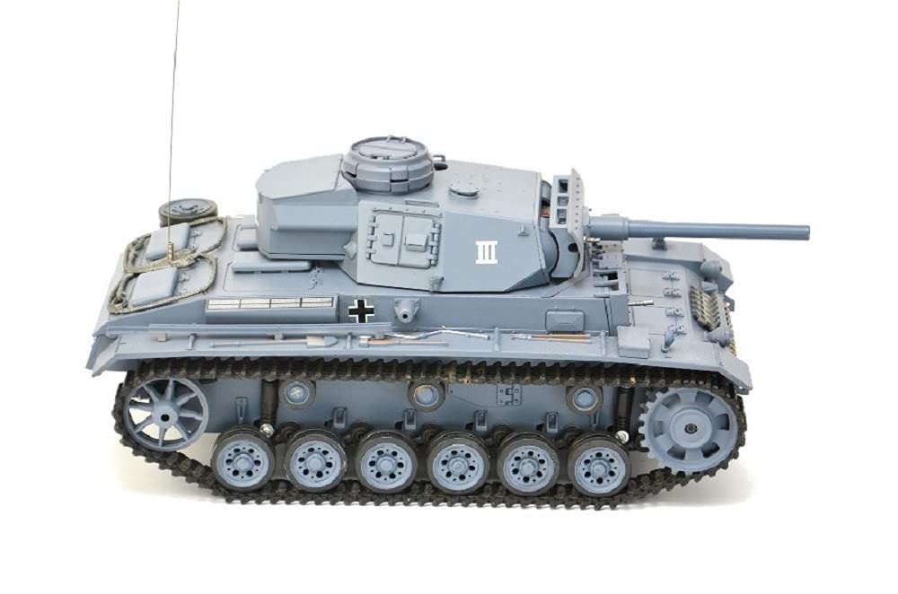 RC czołg "Kampfwagen III" 1:16 Heng Long – dym i dźwięk – ze stalową przekładnią i pilotem zdalnego sterowania 2,4 GHz – V7.0