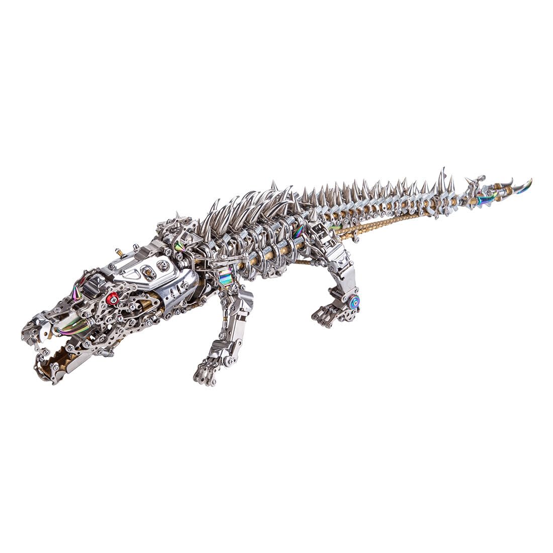 Peiro Puzzle in metallo 3D, con coccodrillo 3D, set di puzzle 3D, 1500 pezzi, set di puzzle a coccodrillo, set di puzzle 3D, in metallo, per adulti e bambini, argento