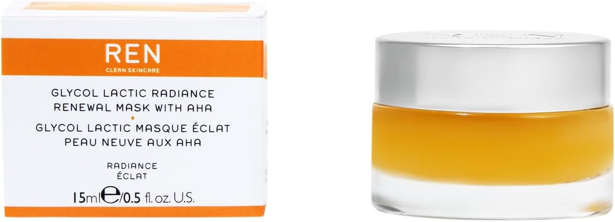 REN Clean Skincare Glycol Lactic Radiance Renewal Mask, Brightening Face Mask with AHA’s, Travel Size 10ml REN Clean Skincare Glycol Lactic Radiance Renewal Mask, Brightening Face Mask with AHA’s, Travel Size 10ml