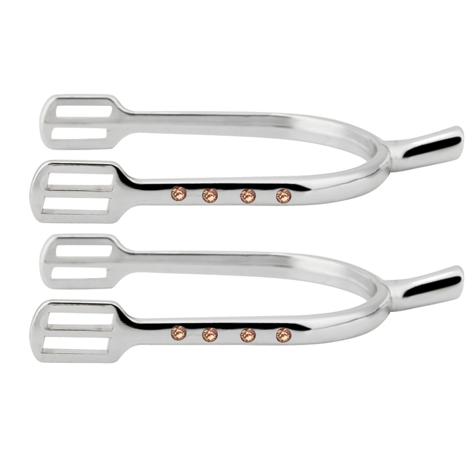 ACAGALA Young Girl Chrome Plated Spurs Women's Chrome Brass Zinc Alloy Narrow Spurs (Silver and White)