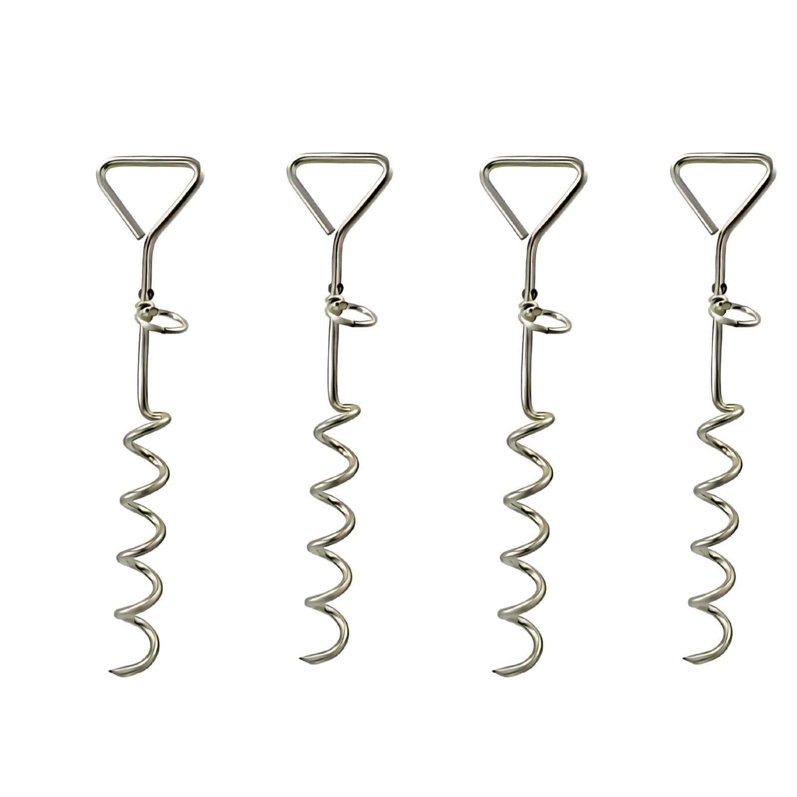 MIXEL Outdoor Tie Stake, Corkscrew Design For Strong Ground Anchor, Secure Leash Anchor For Dogs And Other Pets, Easy To Install (4 PCS)