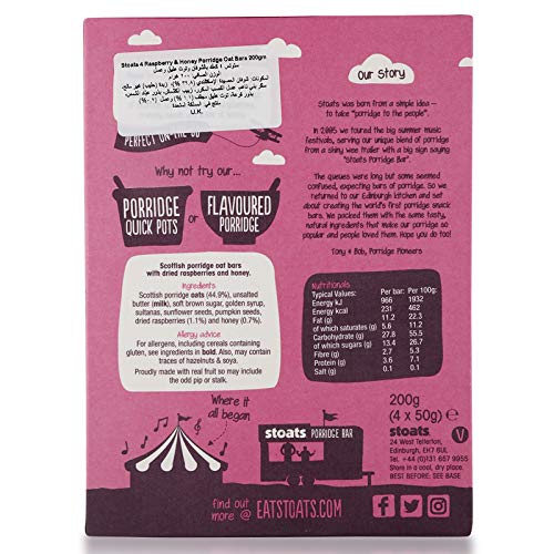 Stoats - Porridge Oat Bars - Raspberry & Honey - 200g image 5