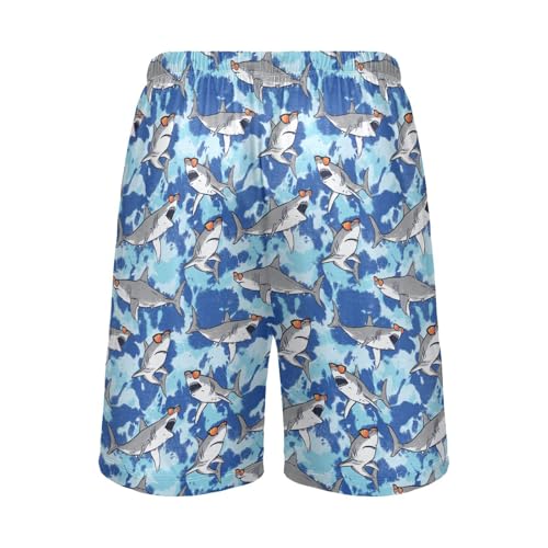 Laprad Men's Pajama Shorts Lounge Sleep Shorts Sharks Tie Dye Pajamas Bottoms with Pockets3