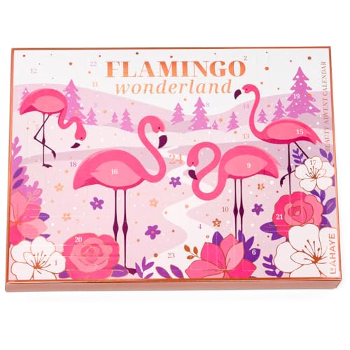 Beauty Adventskalender 2025 "PINK FLAMINGO X-MAS" - Weihnachtskalender für Frauen, Teenager | LIMITIERTE EDITION | 24 hochwertige Make-up und Kosmetik Überraschungen, Geschenkset von LAHAYE