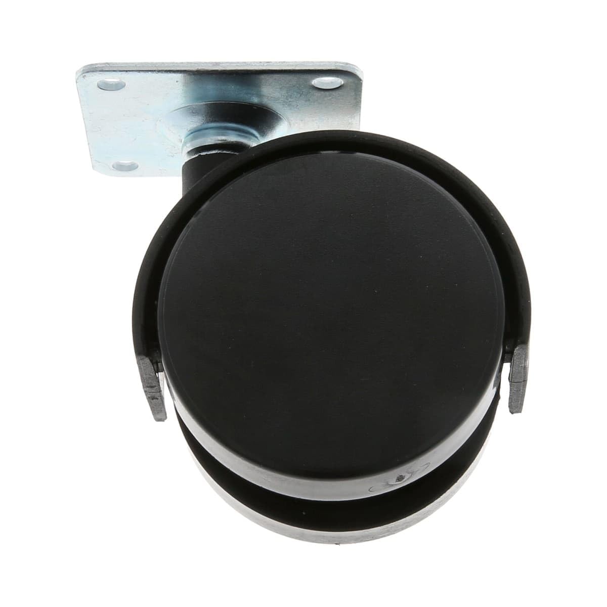 Transport Wheels Set of 4 Diameter 60 mm Made of Plastic with mounting Plate Made of Metal, Black - Image 3