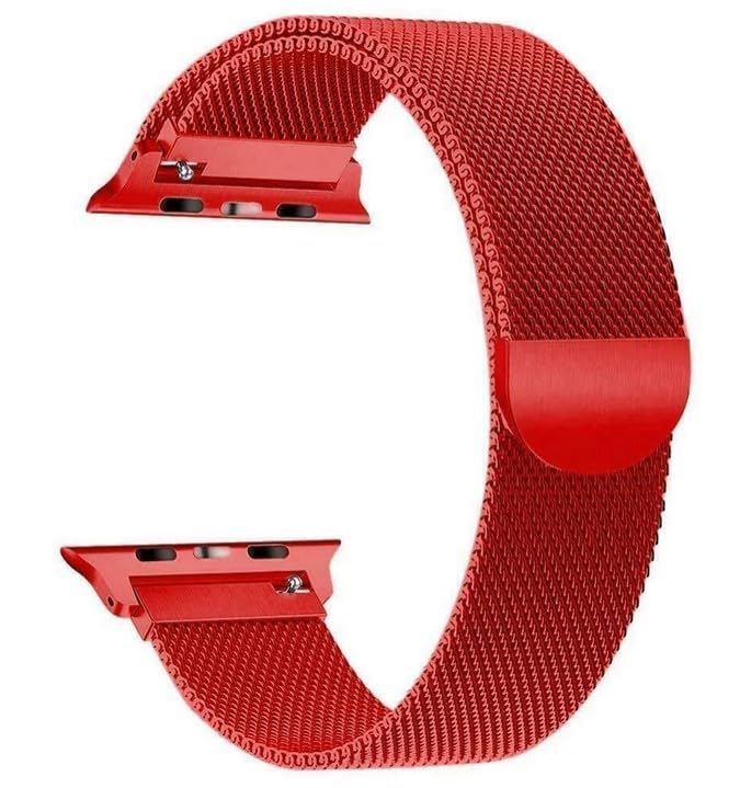 IMKRC - Magnetic Straps for Apple Watch Straps, Compatible with Apple Watch Straps Women, Bands for Apple Watch SE Strap, for Iwatch Strap, for Apple Watch Strap 44mm (Red - Small)