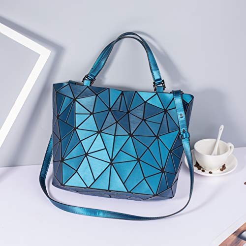 Geometric Luminous Purses and Handbags for Women Holographic Reflective Crossbody Bag Wallet Flash Rainbow Tote 034
