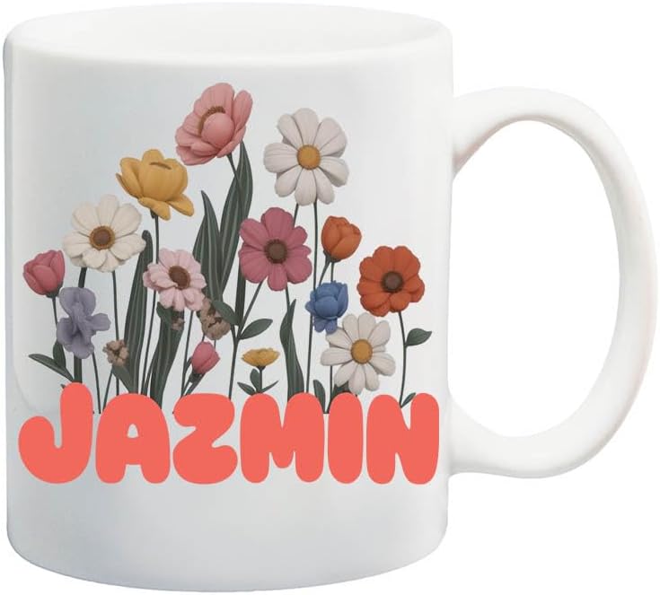 Miniatura 1 de Wildflowers Mug,personalized Mug,personalized Name Jazmin 11oz White Mugcustom Name Mug,mug,custom Gift Mug,birthday Gift Mug Name Flower 481650