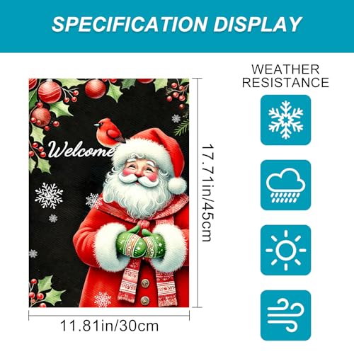 Image of BlissYard Christmas Santa Claus Garden Flag 12x18 Inch Polyester