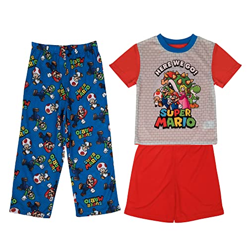 SUPER MARIO Boys' Big 3 Piece Jersey Pajama Set