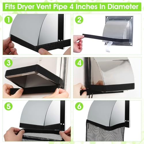 Image of Xthrotsenk 3 Pcs Dryer Lint Catcher Dryer Vent Lint Dust Bag Indoor Vent Trap for Outdoor Drying Vents Capturing Dust (Black)