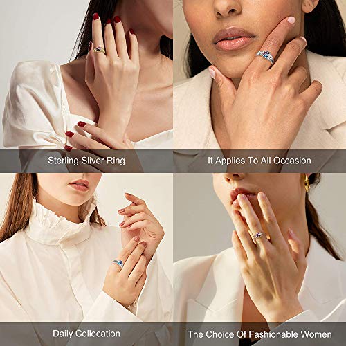 LanM Mothers Day Gifts Mothers Ring 4 Birthstones Mothers Day Ring Custom Mom Rings with 4 Name Personalized Sterling Silver Rings for Women Family Grandmother Rings2