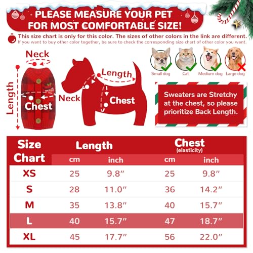 SKXEO Christmas Dog Jumper Snowflake Reindeer Pattern, Soft Classic Pet Sweater Warm Cat Dog Apparel - Image 2