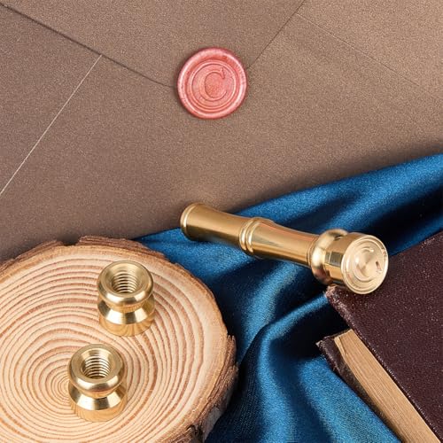 CRASPIRE C Wax Seal Stamp Letter Sealing Stamps 15mm Golden Metal Brass Retro Vintage Alphabet Initial Mini Stamp with Bamboo Stick Handle for Thanksgiving Cards Envelope Wrap Wedding Party Invitation - Image 4