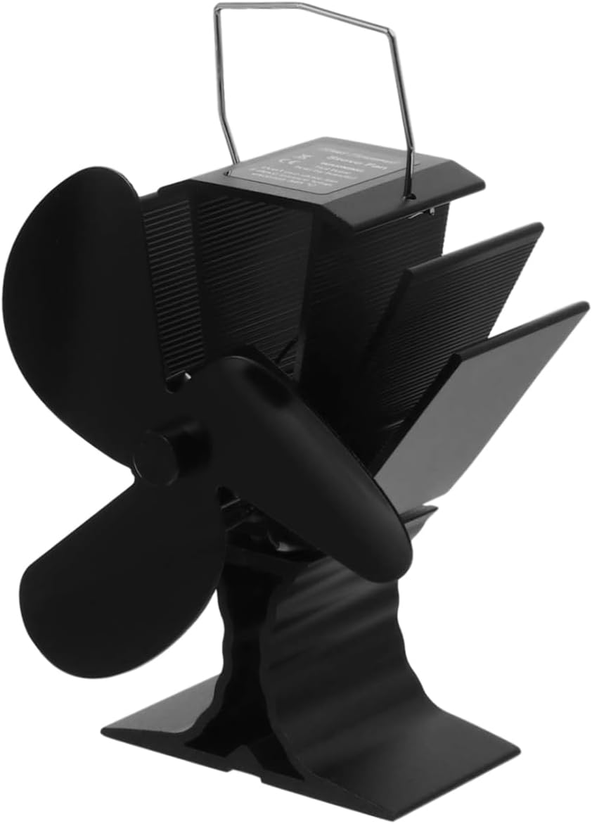 Ciieeo Vane Heat Powered Stove Fan Efficient Heat Distribution for Home Fireplaces Silent Battery Design for Burning Gas and Pellet Stoves Compact for Easy