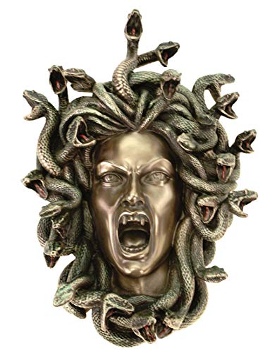 Veronese - Figura decorativa de pared con relieve de cabeza de Medusa, 18 cm, bronce