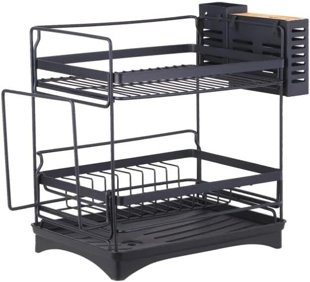 2 Tier Over Sink Dish Drying Rack Stainless Steel Kitchen Dish Drainer Organizer