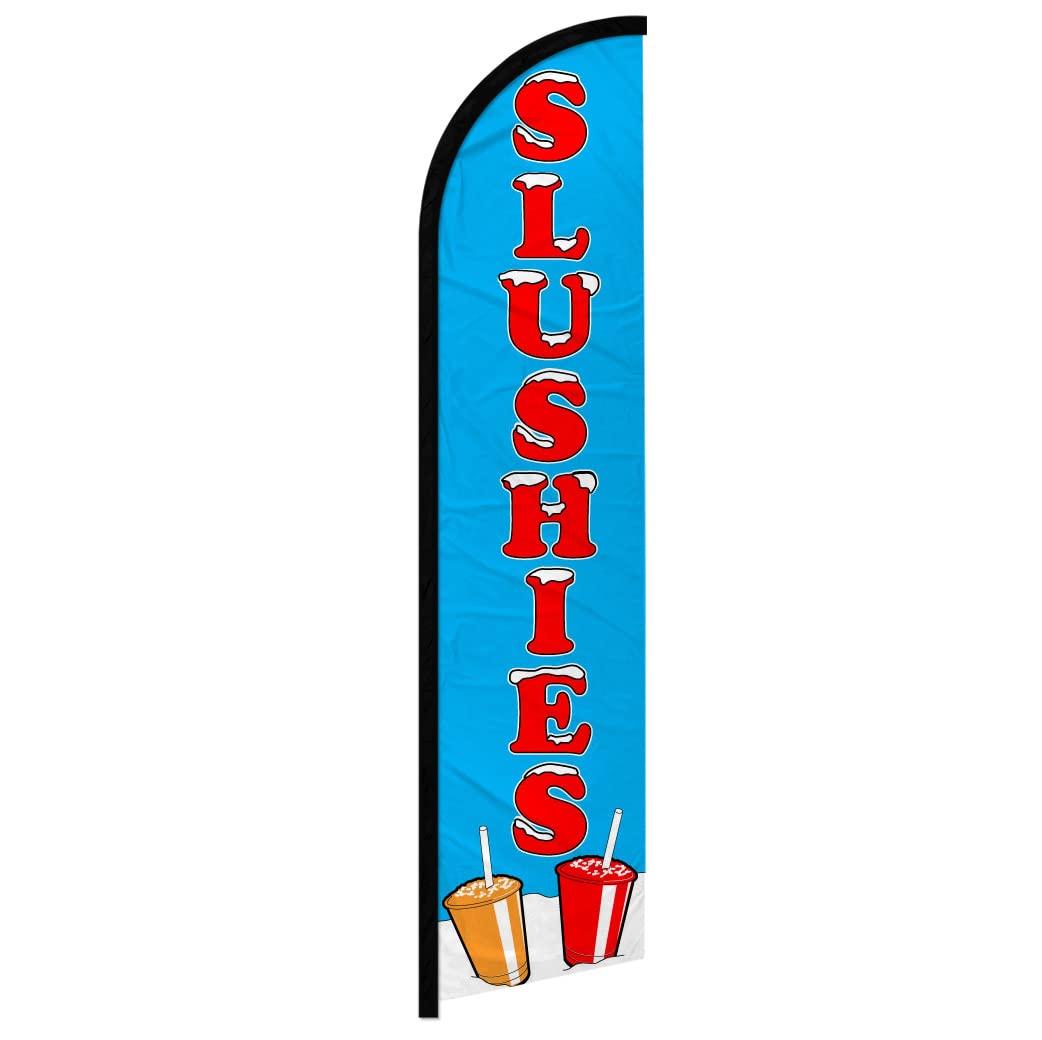 Slushies Windless Full Sleeve Banner Swooper Flag - Perfect for Businesses, Stores, Shops, etc