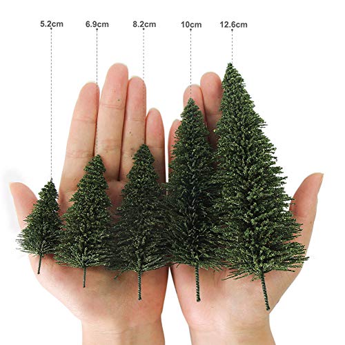 Pin vert foncé S0805 de 52 mm idéal pour créer une forêt de montagne miniature - 6