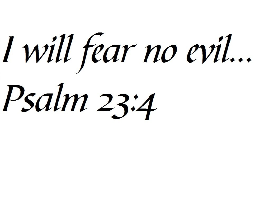 Psalm 23:4 - TOT2089 - Wall and Home Scripture, Lettering, Quotes, Images, Stickers, Decals, Art, and More! - I Will Fear no Evil. Psalm 23:4