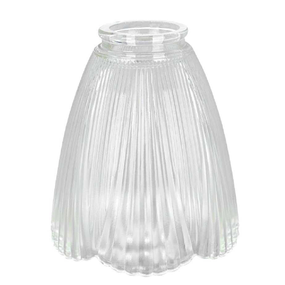 Image of Aspen Creative 23061-4A Contemporary Clear Ceiling Fan Glass Shade.2-1 /8 inchFitter.Size:4-7 /8 inchD x 5-1 /4 inchH.4Pcs /Pack