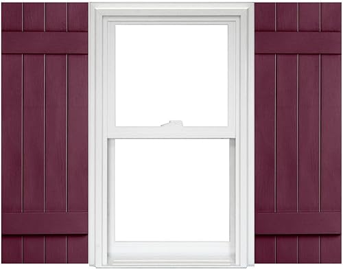 Miniatura 8 de Polaris Homeside 4 Board and Batten Joined Vinyl Shutters - 1 par de persianas de vinilo de 14-12 pulgadas x 63 pulgadas - 410 Gris