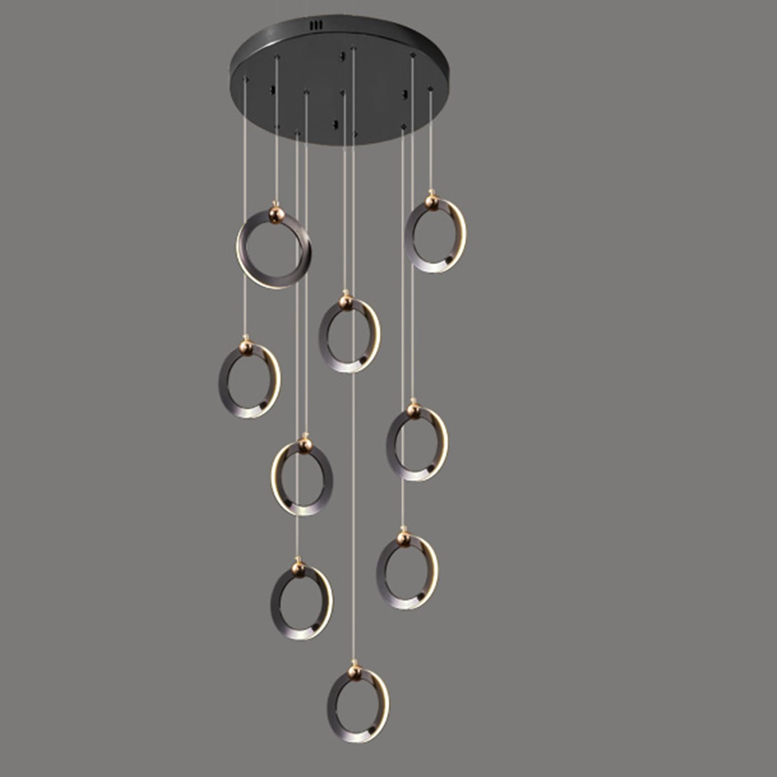 KXEcoLife Circular Staircase Chandelier Warm Light Nordic Postmodern Duplex Art Rotary Creative Villa Long Chandelier,9 Heads 240 * 45cm