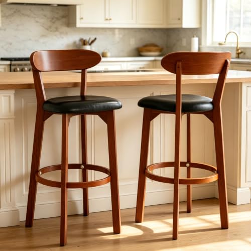 COSTWAY Bar Height Bar Stools Set of 2 with...