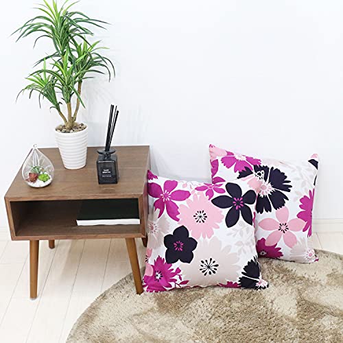三幸 クッションカバー 2枚組 花柄 ピンク 45×45cm かわいい