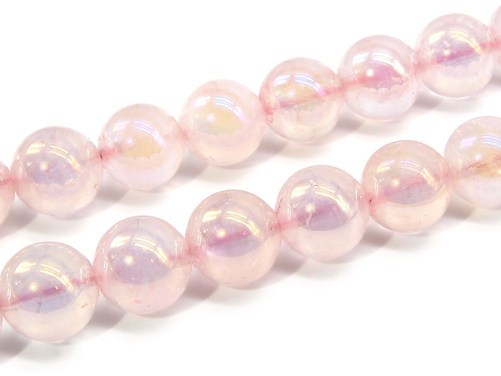 Amazon | (SAJ) 「1連 15cm」 ピンクオーラ水晶 (ローズクォーツ) 10mm 