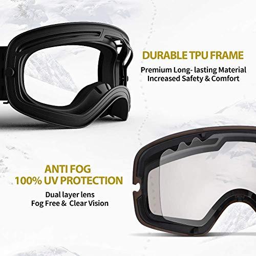 Copozz Ski Goggles, Otg Snowboard Goggles Anti Fog Uv Protection Lens, Polarized For Options #TOP2